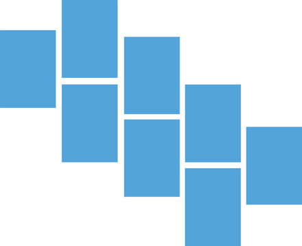 Asymmetrical 8 photo collage vector illustration. Mosaic pattern for background and picture. Tiles pattern for web and mockup presentation.