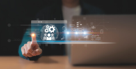 Business strategy concepts and team management teamwork.