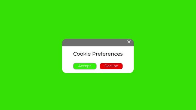 cookie preferences consent popup notification with accept and decline buttons.