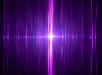 Vibrant purple light beam in dark space
