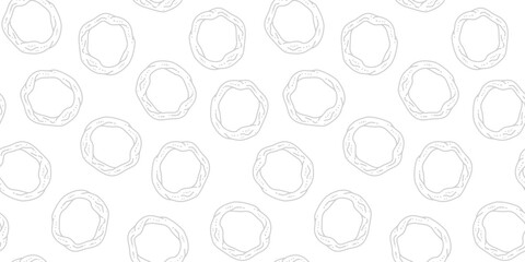 Fried onion ring pattern background. Onion ring doodle fried snack Street fast food pattern. fried onion ring seamless pattern background.