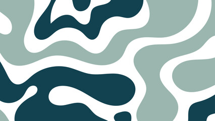 Abstract vector background with organic fluid shapes in muted green and blue tones. Minimalist modern design ideal for branding, editorial layouts, posters, and web design.