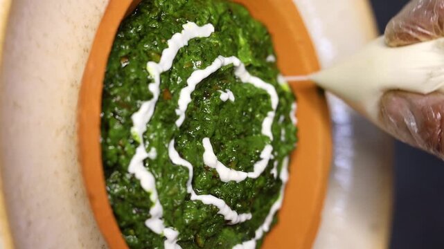Sarso saag made with spinach a punjabi dish
