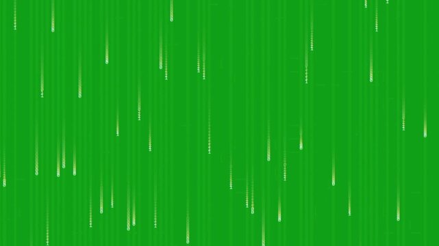 Green Background with Falling White Particles.