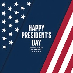 A patriotic graphic celebrating President's Day in the United States of America