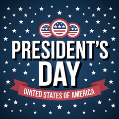 A graphic design celebrating President's Day in the United States of America