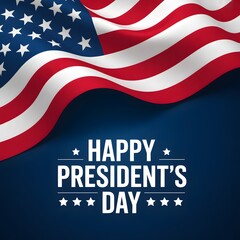 A patriotic American flag waving on President's Day