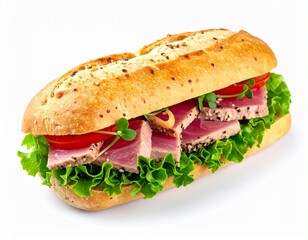 grilled panini sandwich filled with seared tuna and