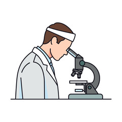 Professional Medical Researcher Conducting Experiment Vector.