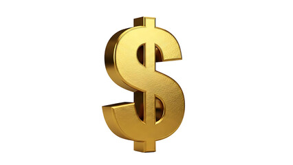 Obraz premium Shiny Golden Dollar Sign Symbol 3D Render on White Background