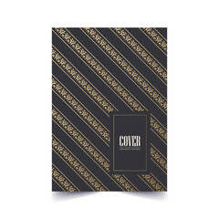 Ornate Diagonal Striped Ornament Pattern for Book Cover Template Design