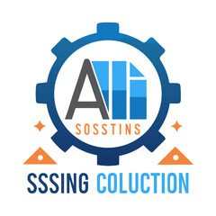 Modern business logo with gear and bar chart design elements