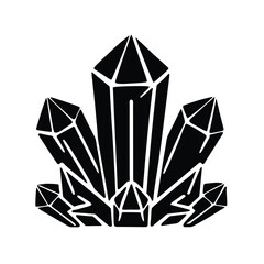 Geometric Crystal Cluster Vector Icon