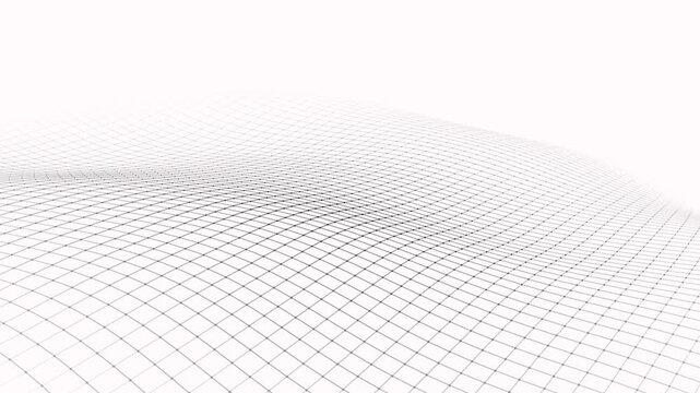 Abstract perspective background. 3D wireframe mesh on white background.