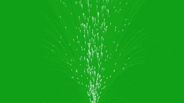 White Particles Falling Against Green Background.