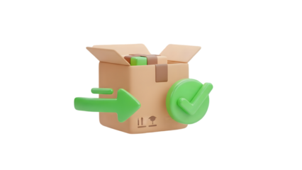 Secure Package Box with Shield Icon