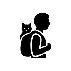 Hiking With Cat In Backpack Icon © bismillah_bd