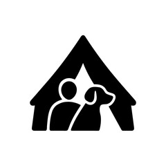 Camping With Loyal Dog Icon