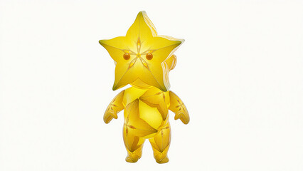 Obraz premium A whimsical illustration of a star fruit character standing upright