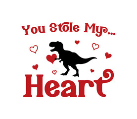 You stole my heart dinosaur valentine t rex love pun © Mahabub14