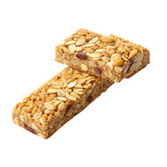 Granola oat cereal  bar for healthy  breakfast  isolated on a transparent background