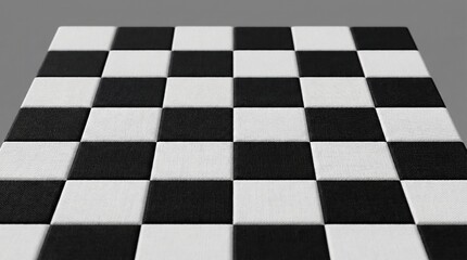 Abstract 3D black and white chessboard texture,classic checkered pattern background for strategy,game or minimalist concept