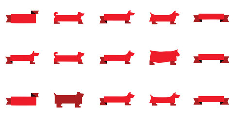 Set of 12 red ribbon banners with various shapes and styles. Perfect for use in banners, advertisements.,Big collection of colorful labels and tags for promotion,
