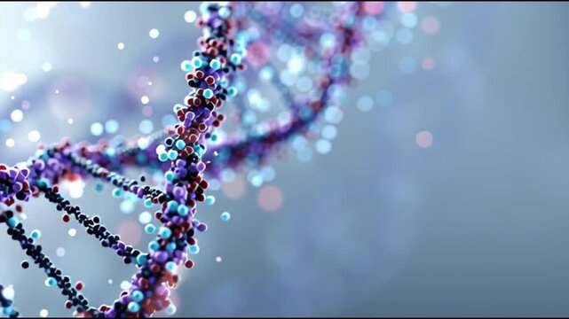 Orphan disease. Genetic disorder. Medical awareness. Close-up of a colorful DNA double helix structure.