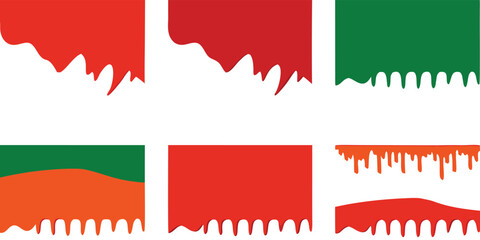 set of red Border shape for website design. Web divide and Border template. Web top and bottom decoration.