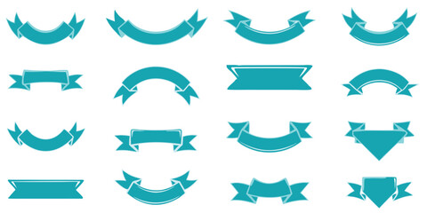 Flat vector ribbons banners set isolated on white background. Big collection of colorful labels and tags for promotion,