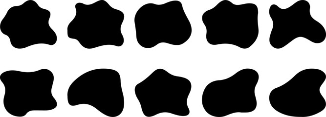 set of black ink splashes vector illustration