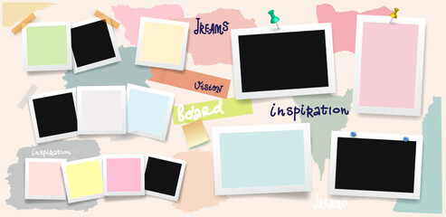 Conceptual pastel mood board image. Creative collage background with vibrant colors and abstract elements. Inspiration, idea concept for design, branding, lifestyle, art direction, visual planning.