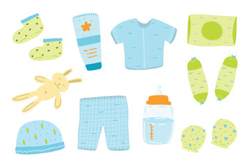 Cute Newborn Baby Stuffs Element