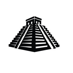 Minimalist Mayan Pyramid Vector Icon Illustration