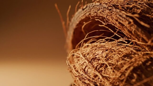 Coconut Husk Close Up Detail For Tropical Food And Drink Product Advertising