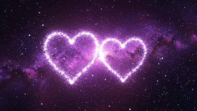 Cosmic heart in space for Valentine&rsquo;s Day romantic background