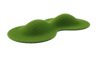 green grass cloud shape isolated on white background