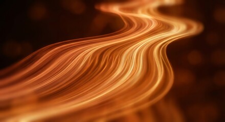 Vibrant orange light trails on dark background