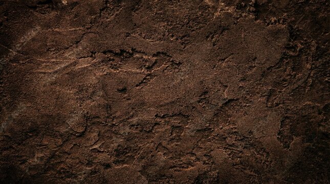 Rough dark soil surface texture,earthy ground background with detailed cracks and natural pattern,land and farming concept