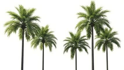 Obraz premium Four palm trees on a white background