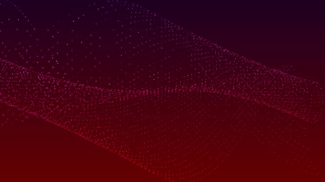 Abstract animated gradient background inspired by love and liberty, featuring rich red, raspberry, and violet tones. Glowing dots roll diagonally in smooth waves, forming a dynamic slanted flow.