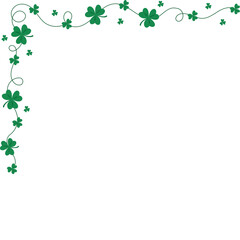 St. Patrick's Day Shamrock Corner Border