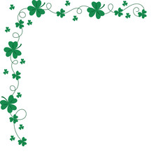 St. Patrick's Day Shamrock Corner Border