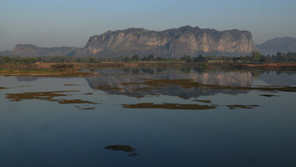 Nong Samor viewpoint offers a panoramic view of the Phu Pha Man mountain range with its unique reflection of the mountains on the water's surface.
Phu Pha Man ,Khon Kaen province ,THAILAND