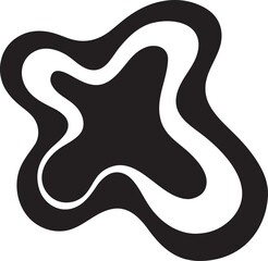 Fototapeta premium Abstract black and white shape isolated on white background