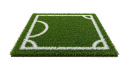 green soccer field with white lines on grass