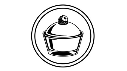 Obraz premium cupcake isolated on white background, dessert cup icon isolated on white, dessert cup icon isolated on white, sweet cupcake dessert symbol, minimal dessert logo illustration