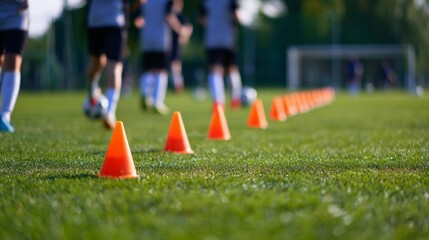 cone on a soccer training field