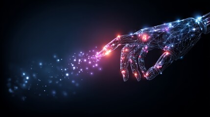 Abstract background with glowing neon blue light lines and digital energy waves creating a magic space illustration with bright stars and technology design