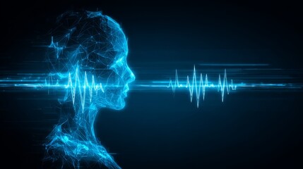 Digital medical technology illustration featuring a blue human body x-ray scan alongside a green ECG heartbeat monitor graph and abstract healthcare data chart for hospital diagnostic business
